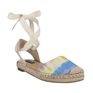 Nine West 5.5 Women’s Mage Tie Dye Gladiator Tie Espadrille Shoes
